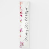 ブルーフローラバルミツワーお祝いバナー 横断幕 (縦)