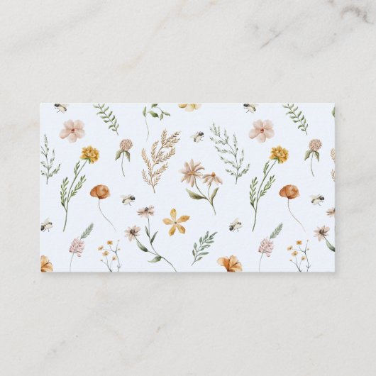 ブルーフローラバルーンおむつラッフルベビーシャワー エンクロージャーカード (裏面)