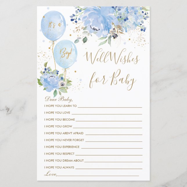 ブルーフローラバルーンボーイがベビーを願う (正面)