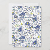 ブルーフローラバースデーパーティー招待状 招待状 (裏面)