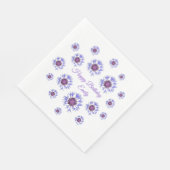 ブルーフローラバースデーパーティー紙ナプキンス スタンダードランチョンナプキン (角)