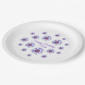 ブルーフローラバースデーパーティー紙プレート ペーパープレート (アングル)