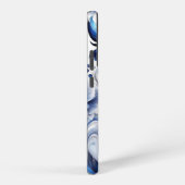 ブルーフローラパステルソフトデザイン SAMSUNG GALAXYケース (右側面)