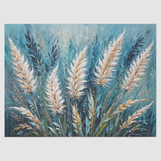 ブルーフローラパンパスグラス 薄葉紙 (正面)