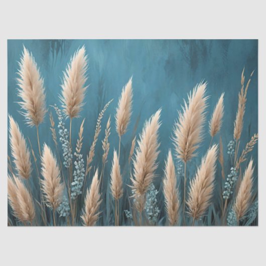 ブルーフローラパンパスグラス 薄葉紙 (正面)