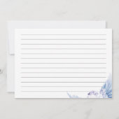 ブルーフローラパンパスパームブライダルシャワーレシピカード 招待状 (裏面)