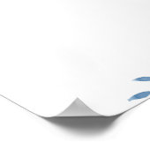 ブルーフローラパーソナライズされた引用文カスタム引用文プリント ポスター (角)