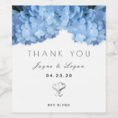 ブルーフローラパーソナル結婚ワインラベル ワインラベル (シングルラベル)