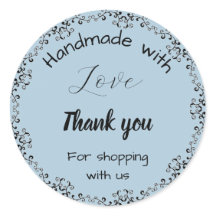 ブルーフローラビジネステッカー。