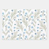 ブルーフローラビューティフルフラワーガーデン ラッピングペーパーシート (正面3)