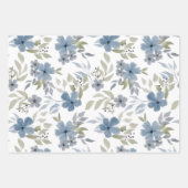 ブルーフローラビューティフルフラワーガーデン ラッピングペーパーシート (正面)