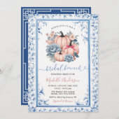 ブルーフローラピンクパンプキンチノワスリーブライダルブランチ 招待状 (正面/裏面)