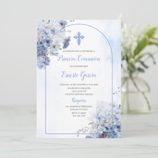 ブルーフローラファーストコムユニオン招待状 招待状 (スタンド正面)