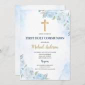 ブルーフローラファースト招待状 招待状 (正面/裏面)