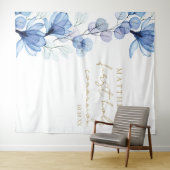 ブルーフローラファースト・ホーリー・コミュニオン写真背景 タペストリー (インサイチュ(横))