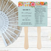 ブルーフローラフィエスタメキシコ結婚式 プログラム ハンドファン