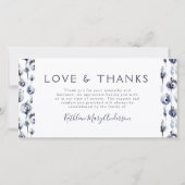 ブルーフローラフォトコラージュ葬儀悔やみや弔慰 サンキューカード (裏面)