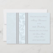 ブルーフローラフォト80thバースデーパーティ招待状 招待状 (裏面)