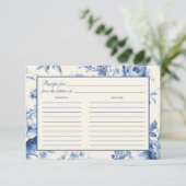 ブルーフローラフランスのトワールブライダルシャワーレシピ エンクロージャーカード (スタンド正面)