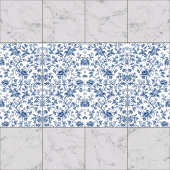 ブルーフローラフランスのヴィンテージ タイル