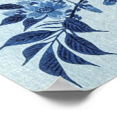 ブルーフローラフルムーンアート ポスター (角)