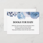 ブルーフローラブックスベビーベビーシャワー エンクロージャーカード (正面/裏面)