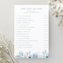 ブルーフローラブライダルシャワーの彼女は言った