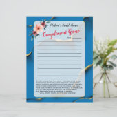 ブルーフローラブライダルシャワーアイスブレーカー💕 5単語おもしろい (スタンド正面)