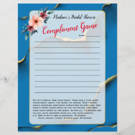 ブルーフローラブライダルシャワーアイスブレーカー💕 5単語おもしろい