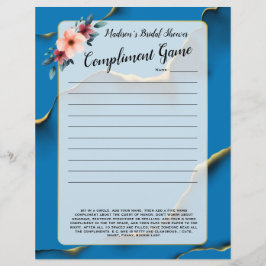 ブルーフローラブライダルシャワーアイスブレーカー💕 5単語おもしろい