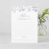 ブルーフローラブライダルシャワーアドバイスカード 招待状 (スタンド正面)