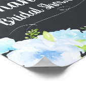 ブルーフローラブライダルシャワーウェルカムサインポスター ポスター (角)