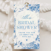 ブルーフローラブライダルシャワーギフトサンキューラベル ギフトタグ