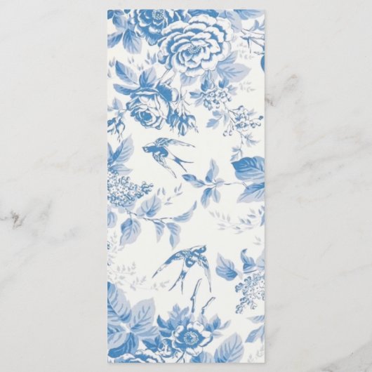 ブルーフローラブライダルシャワーギフトサンキューラベル メニュー (裏面)