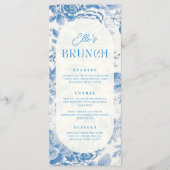 ブルーフローラブライダルシャワーギフトサンキューラベル メニュー (正面)