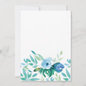 ブルーフローラブライダルシャワーティーパーティー 招待状 (裏面)