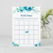 ブルーフローラブライダルシャワービンゴゲームカード 招待状 (スタンド正面)
