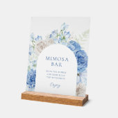 ブルーフローラブライダルシャワーミモザバー アクリルサイン (傾斜)