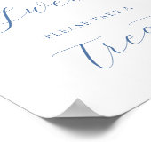 ブルーフローラブライダルシャワーラブイズスウィート ポスター (角)