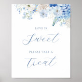 ブルーフローラブライダルシャワーラブイズスウィート ポスター (正面)