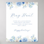 ブルーフローラブライダルシャワーリングや輪狩り ポスター (正面)