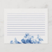 ブルーフローラブライダルシャワーレシピカード (裏面)