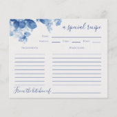 ブルーフローラブライダルシャワーレシピカード (正面)