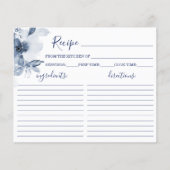 ブルーフローラブライダルシャワーレシピカード (正面)