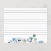 ブルーフローラブライダルシャワーレシピカード (裏面)