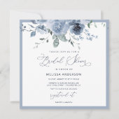 ブルーフローラブライダルシャワー招待 招待状 (正面)