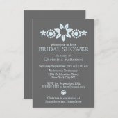 ブルーフローラブライダルシャワー招待 招待状 (正面/裏面)