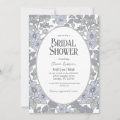 ブルーフローラブライダルシャワー招待 招待状 (正面)