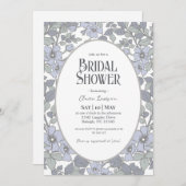ブルーフローラブライダルシャワー招待 招待状 (正面/裏面)