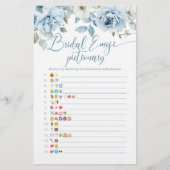 ブルーフローラブライダルシャワー絵文字ゲーム (正面)